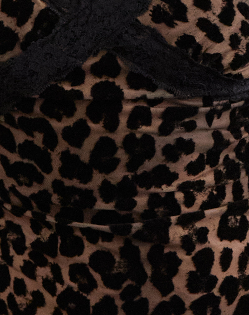 Levana - Sensuele camisole met luipaardprint en kanten details
