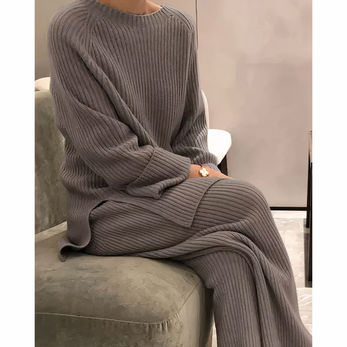 Emily | Casual gebreide trui en broek set