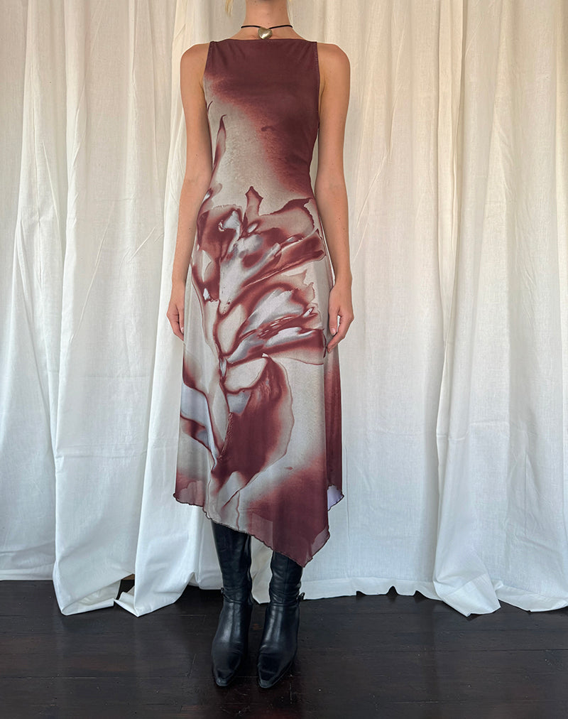 Sorelle - Elegante midi-jurk met kunstzinnige print