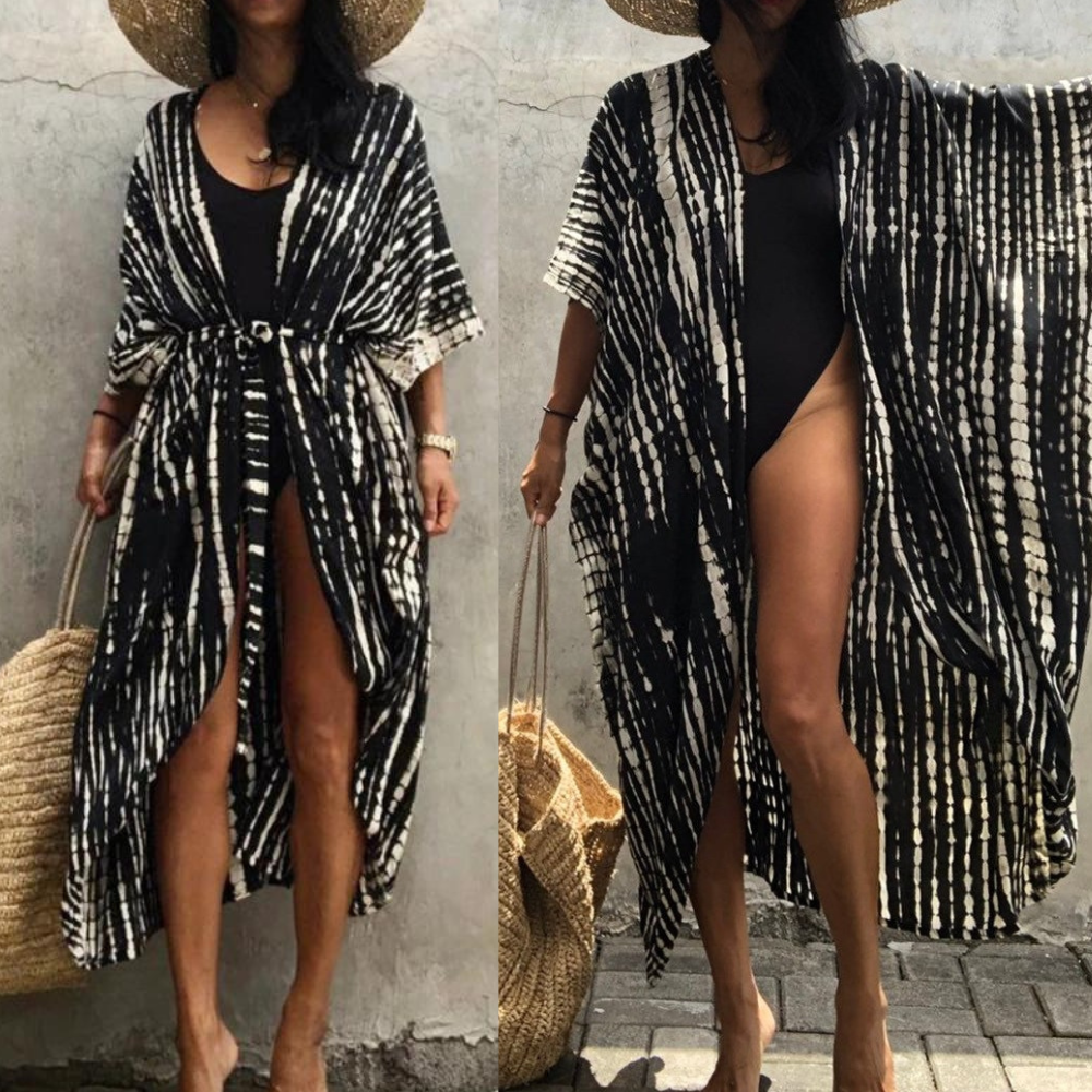 Dames Kimono Cover-Up - Luchtige Pasvorm - Tie-Dye Design - Open Voorzijde