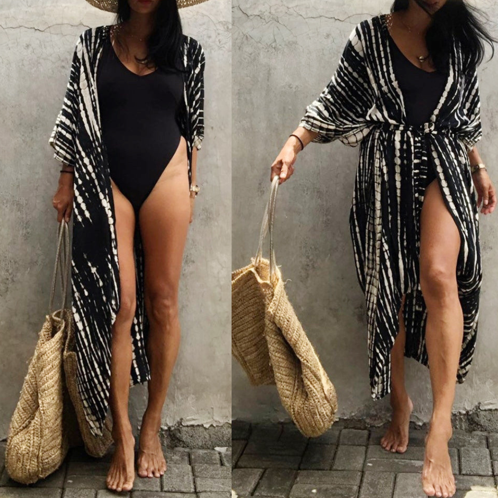 Dames Kimono Cover-Up - Luchtige Pasvorm - Tie-Dye Design - Open Voorzijde