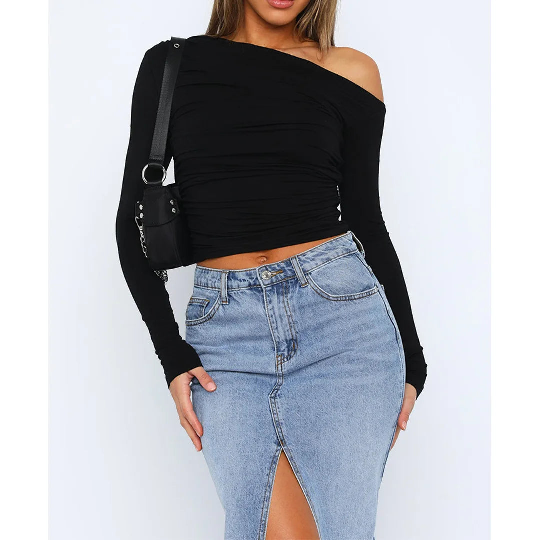 Asymmetrische Off-Shoulder Top