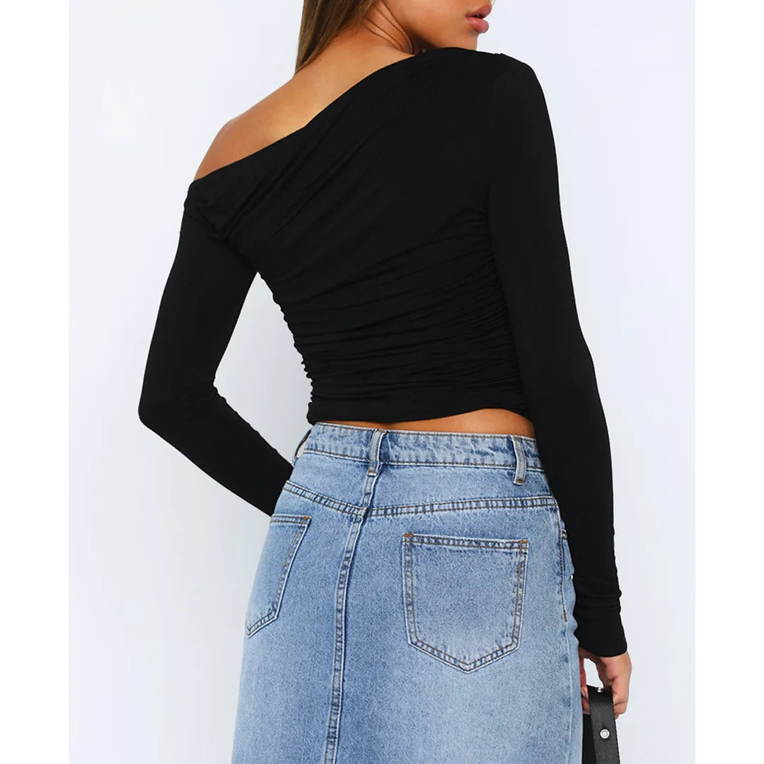 Asymmetrische Off-Shoulder Top
