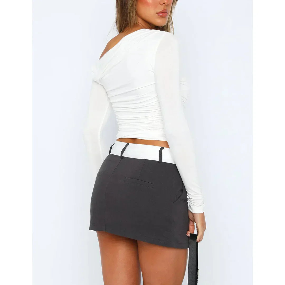 Asymmetrische Off-Shoulder Top