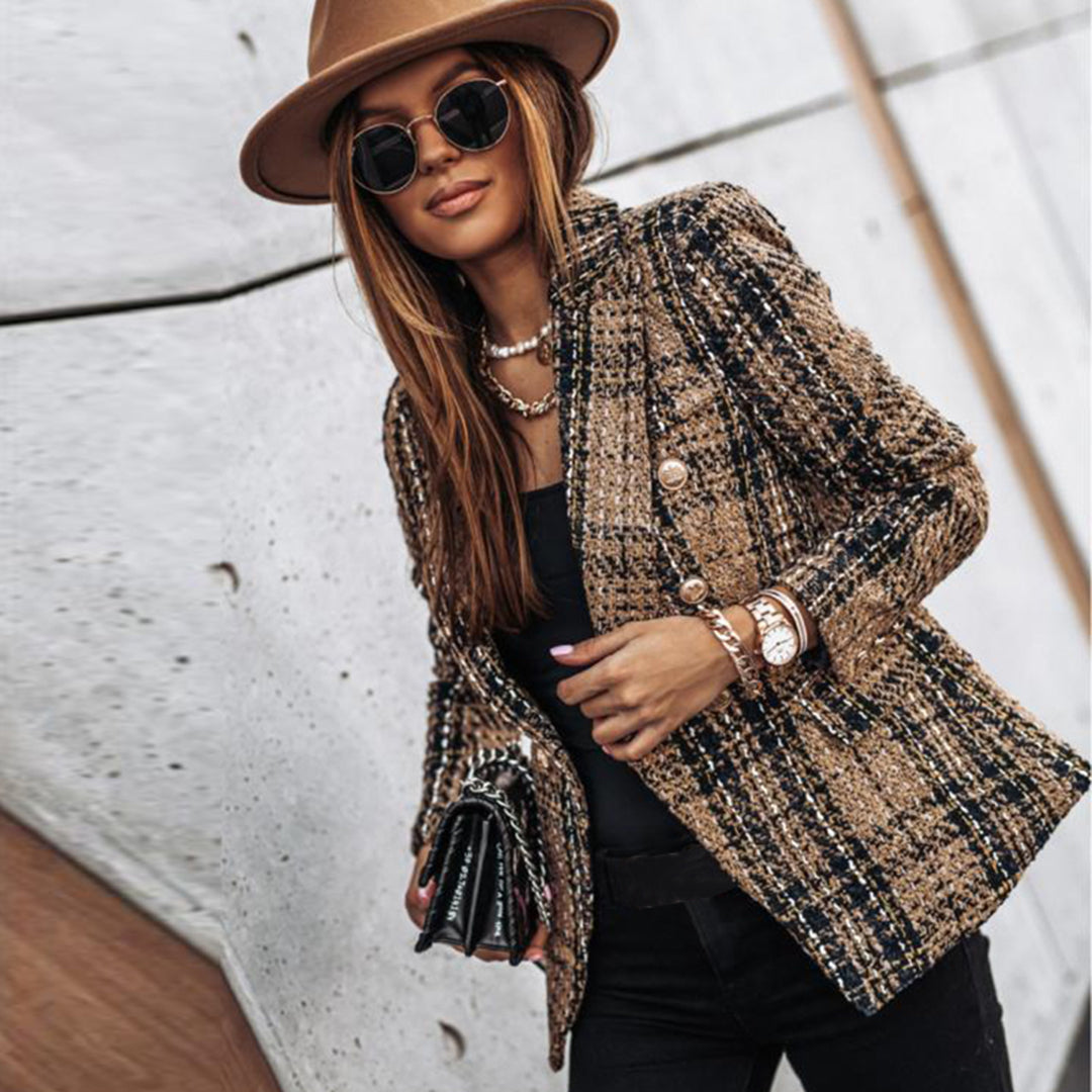 Tweed blazer - stijlvolle getailleerde damesjasje