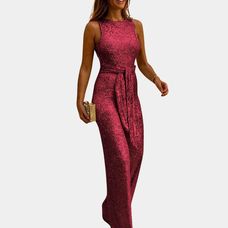 Dames Maxi Jurk – Mouwloos – Glanzende Pailletten – Elegante Pasvorm – Gala Stijl