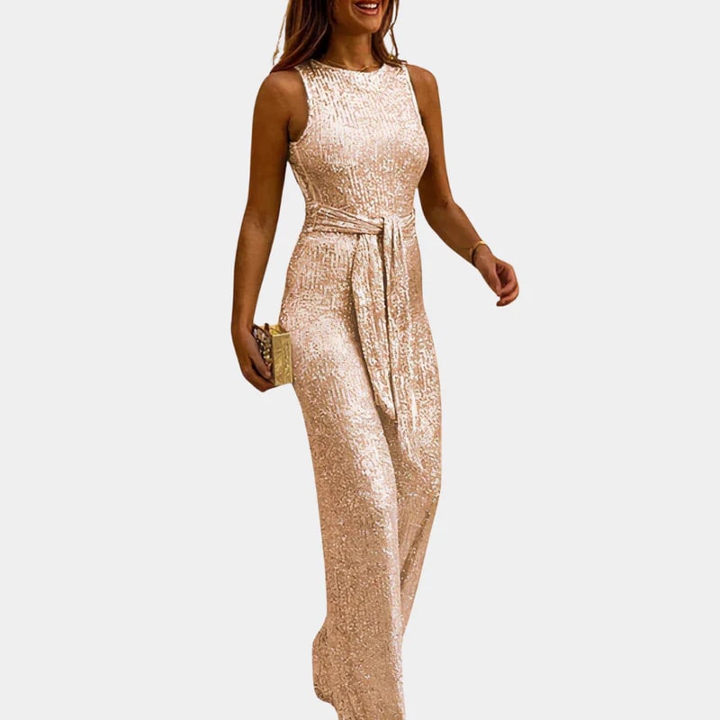 Dames Maxi Jurk – Mouwloos – Glanzende Pailletten – Elegante Pasvorm – Gala Stijl