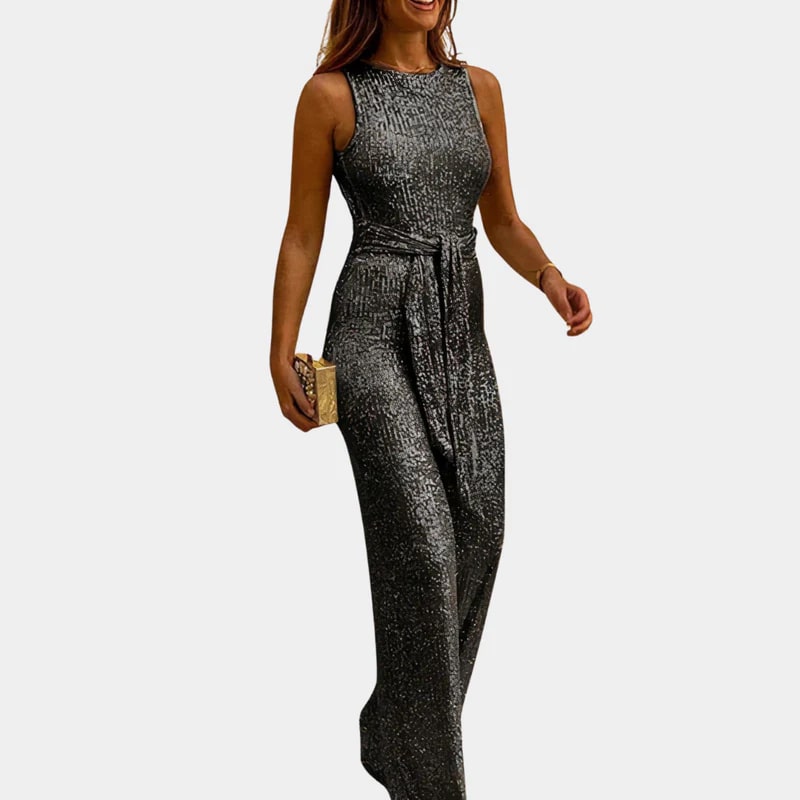 Dames Maxi Jurk – Mouwloos – Glanzende Pailletten – Elegante Pasvorm – Gala Stijl