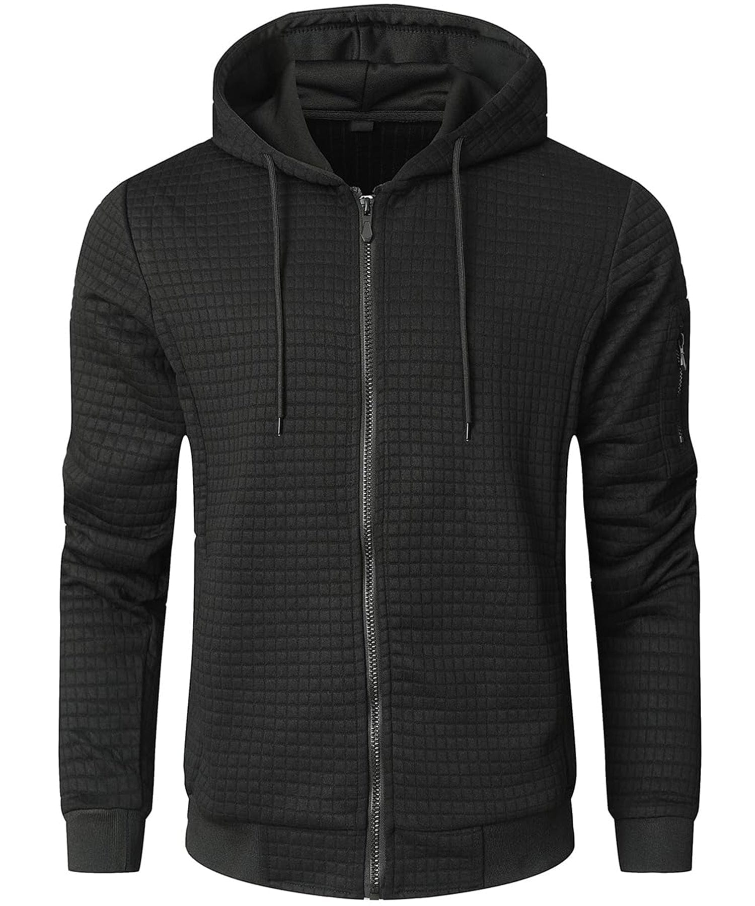 Theodore Quilted Regular Fit Hoodie | Full Zip Hip-Length Hoodie