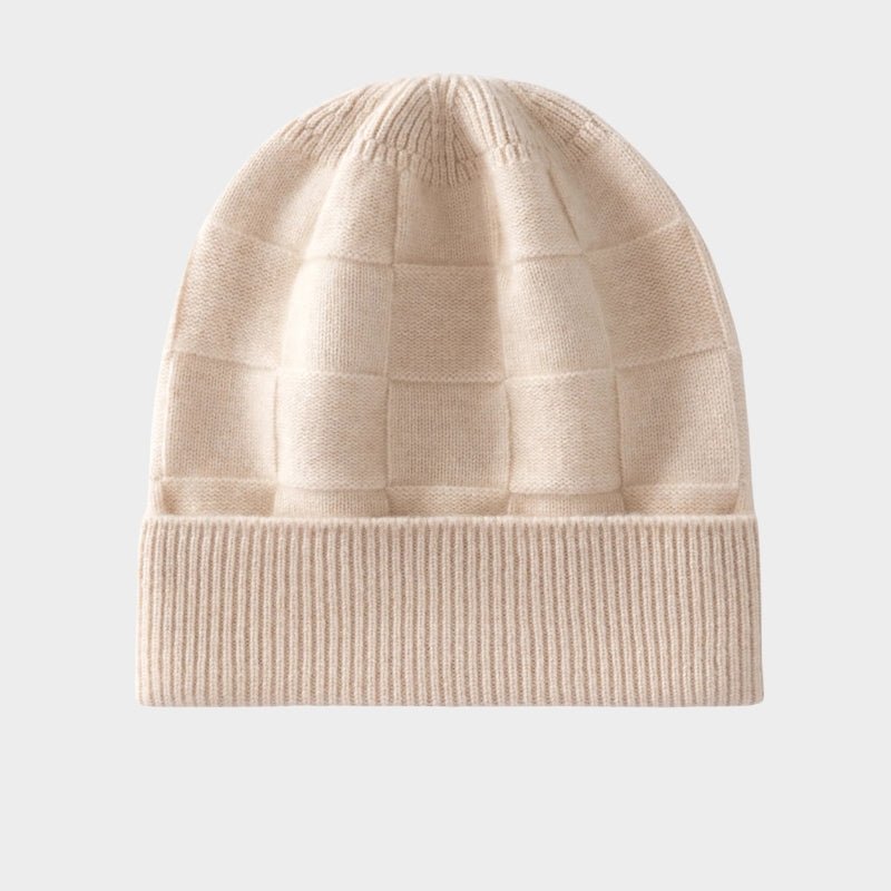 Oliver Quilted Beanie | Ribbed Check Head Coverage Beanie