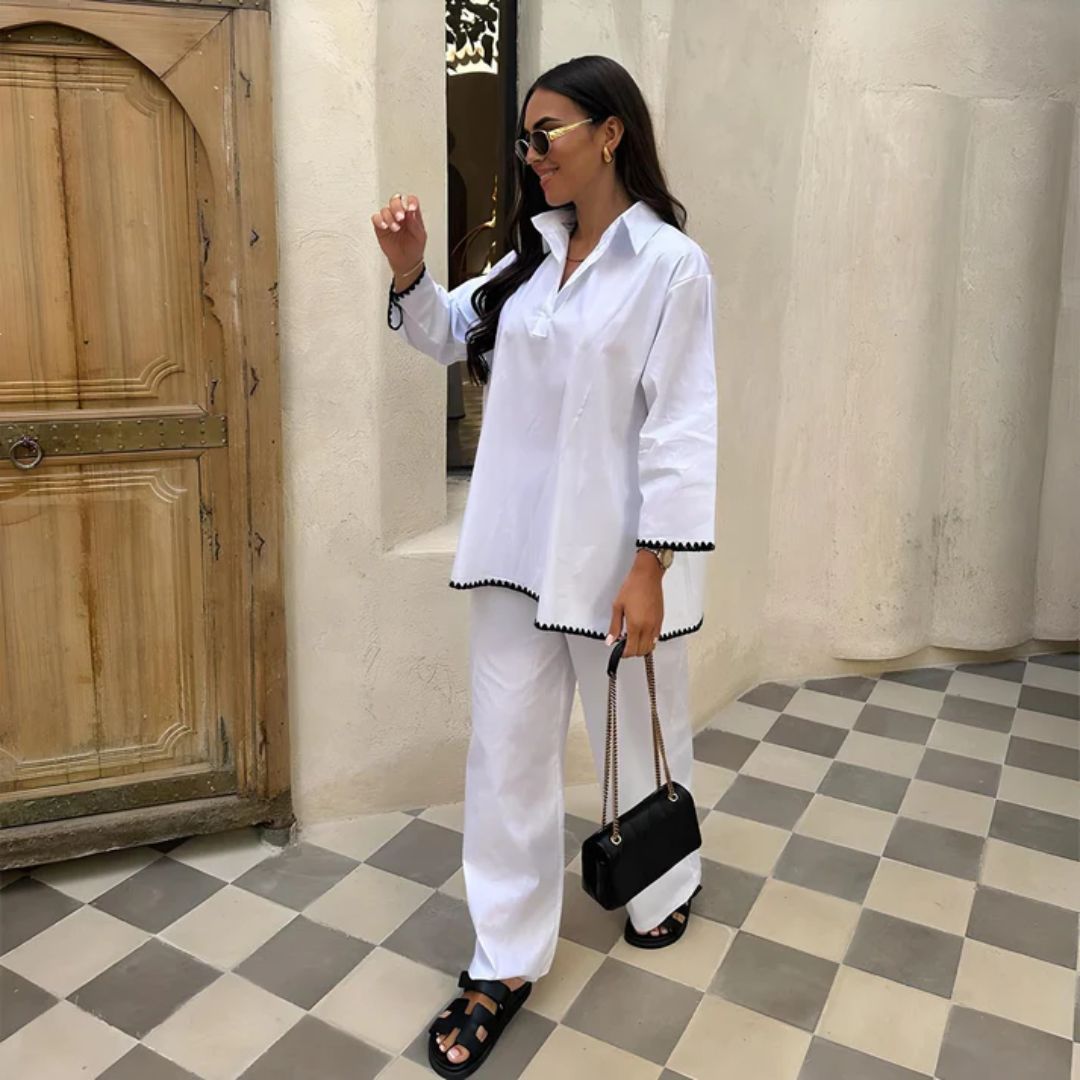 Fashion-Forward Two-Piece Women's Set with Wide Legs