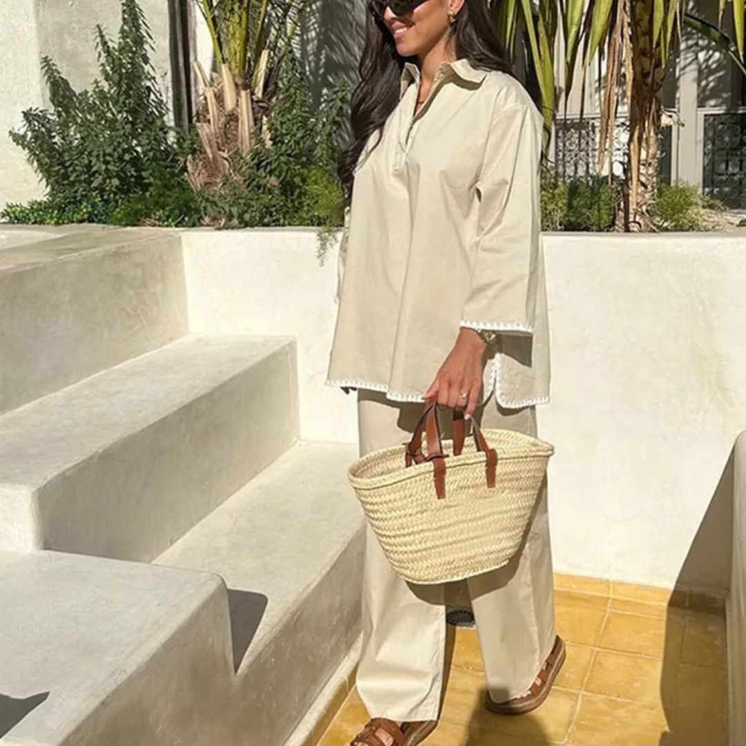 Fashion-Forward Two-Piece Women's Set with Wide Legs