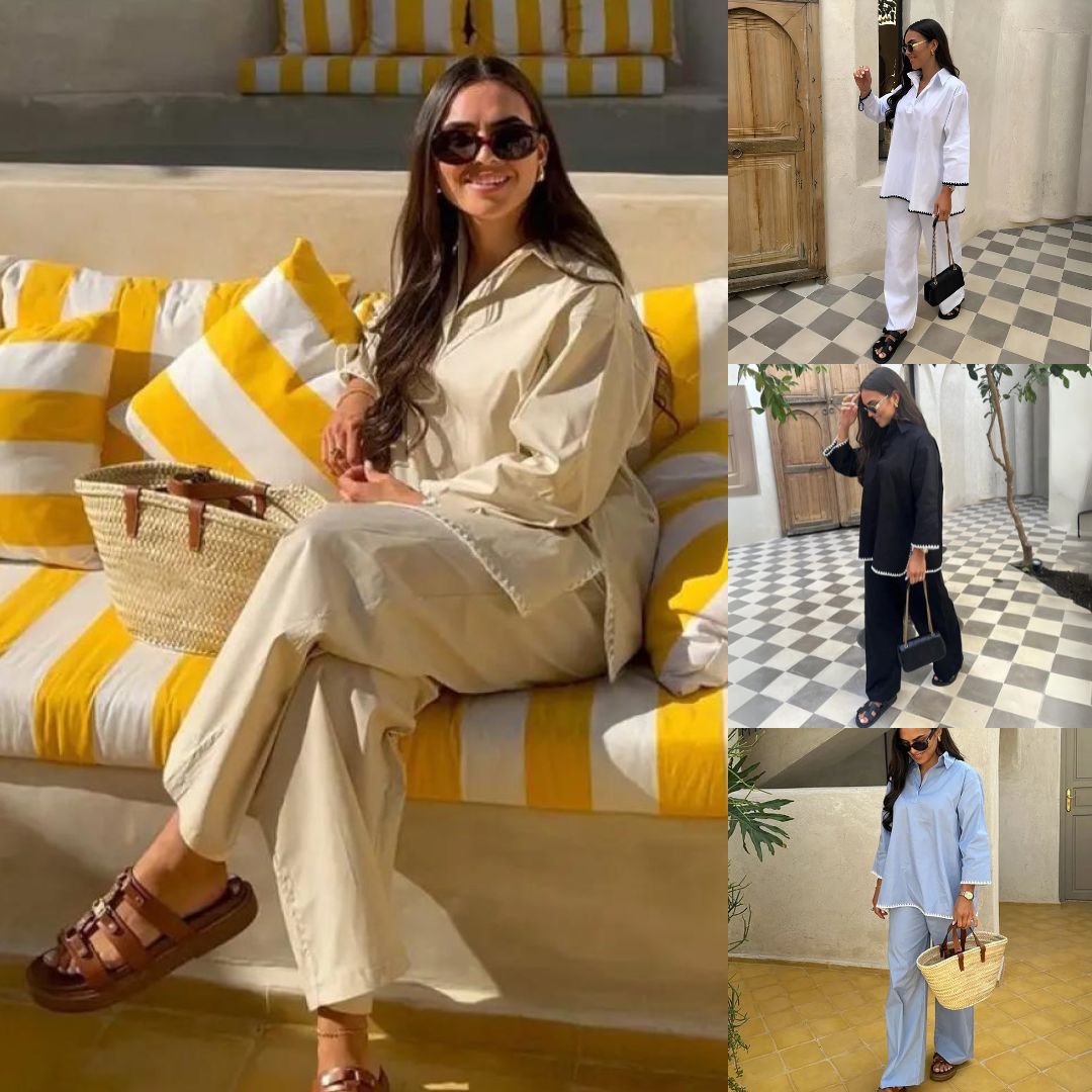 Fashion-Forward Two-Piece Women's Set with Wide Legs