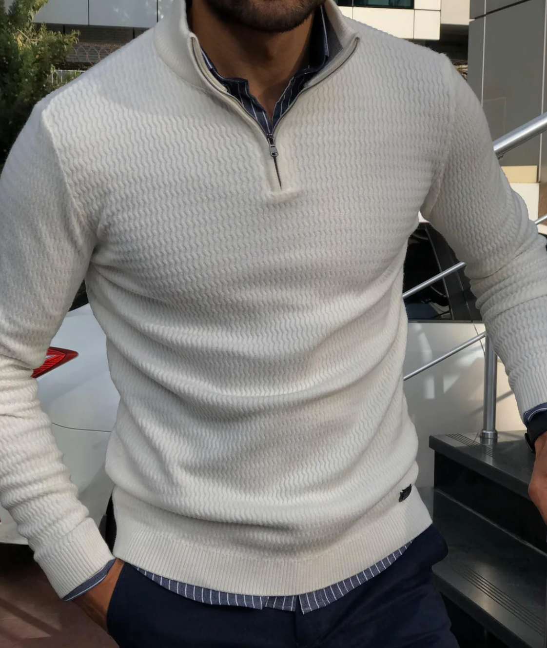 Simon | Elegante pullover met ritssluiting