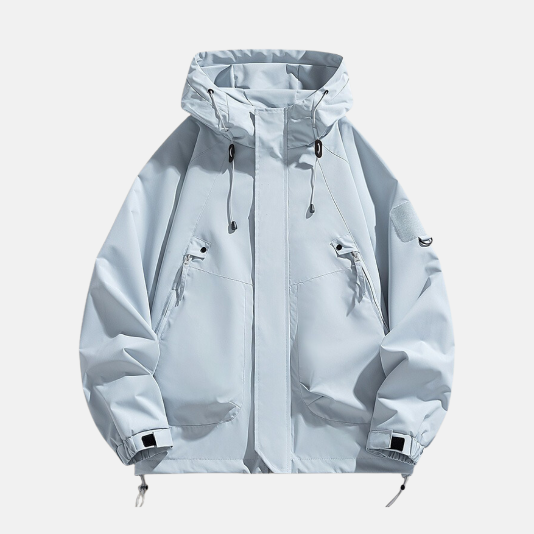 Men's Jacket – Relaxed Fit – Water-repellent Technical Fabric – Hood and Multiple Pockets