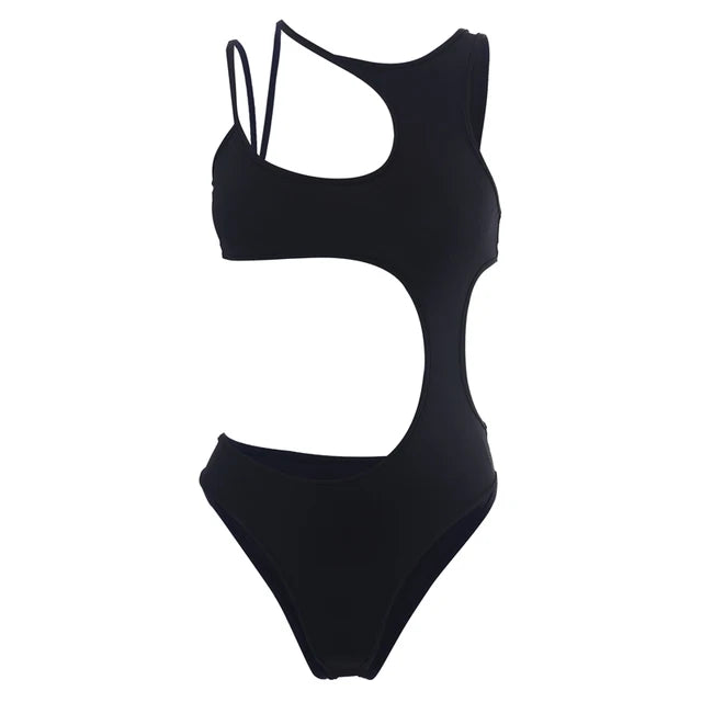 Dames Badpak - Cut-Out Design - Halternek - Hoog uitgesneden pijpen - Shapend Model