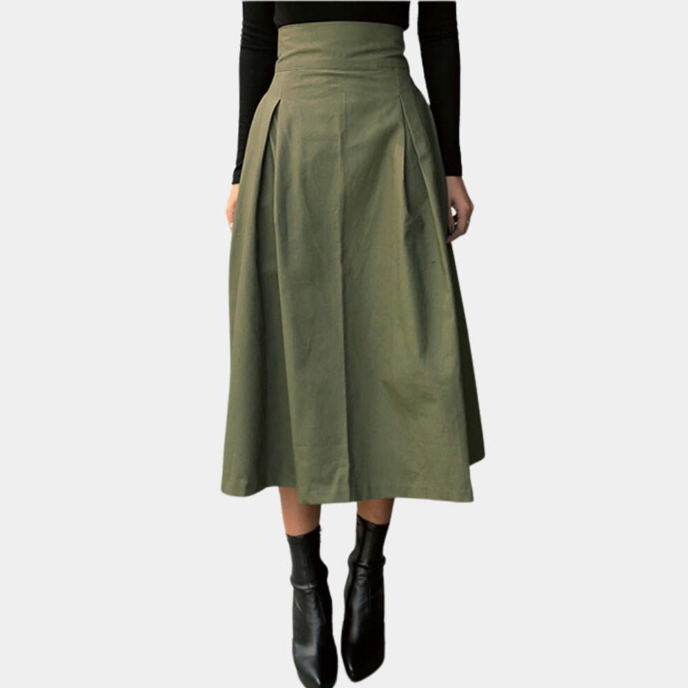 A-lijn midi rok - elegante hoge taille damesrok