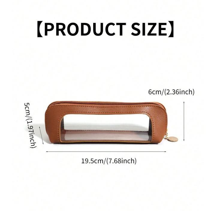 Unisex Etui - Transparant Design - Kunstlederen Afwerking - Ritssluiting - Praktisch Organizer