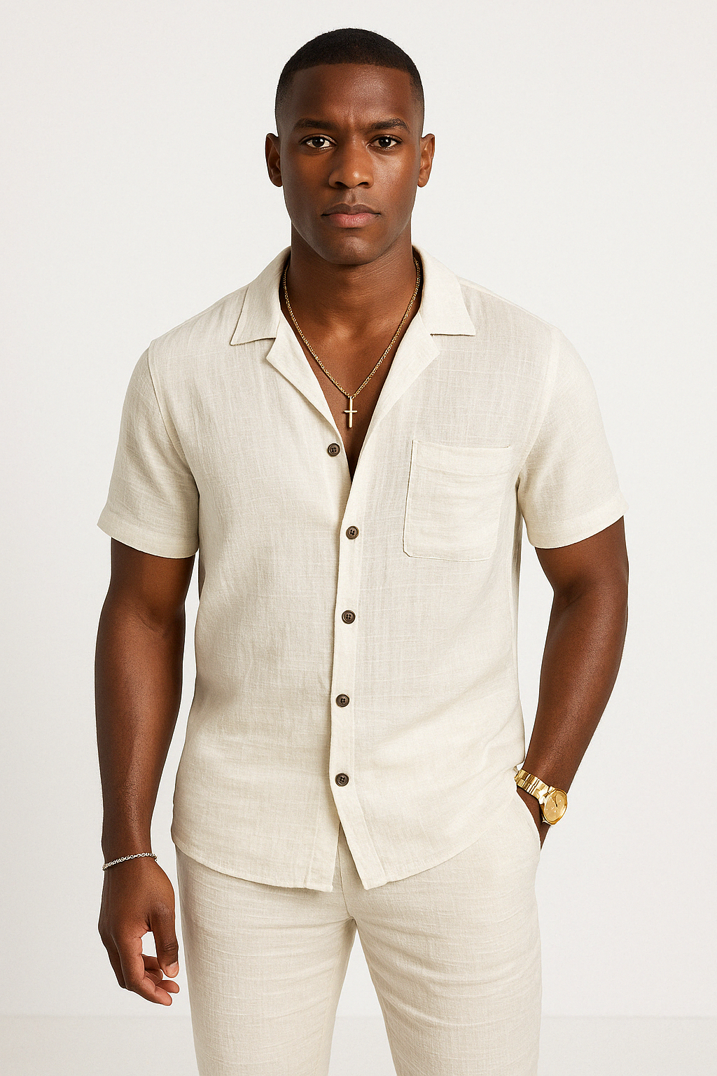 Men's Shirt – Relaxed Fit – Breathable Material – Short Sleeve Casual Style