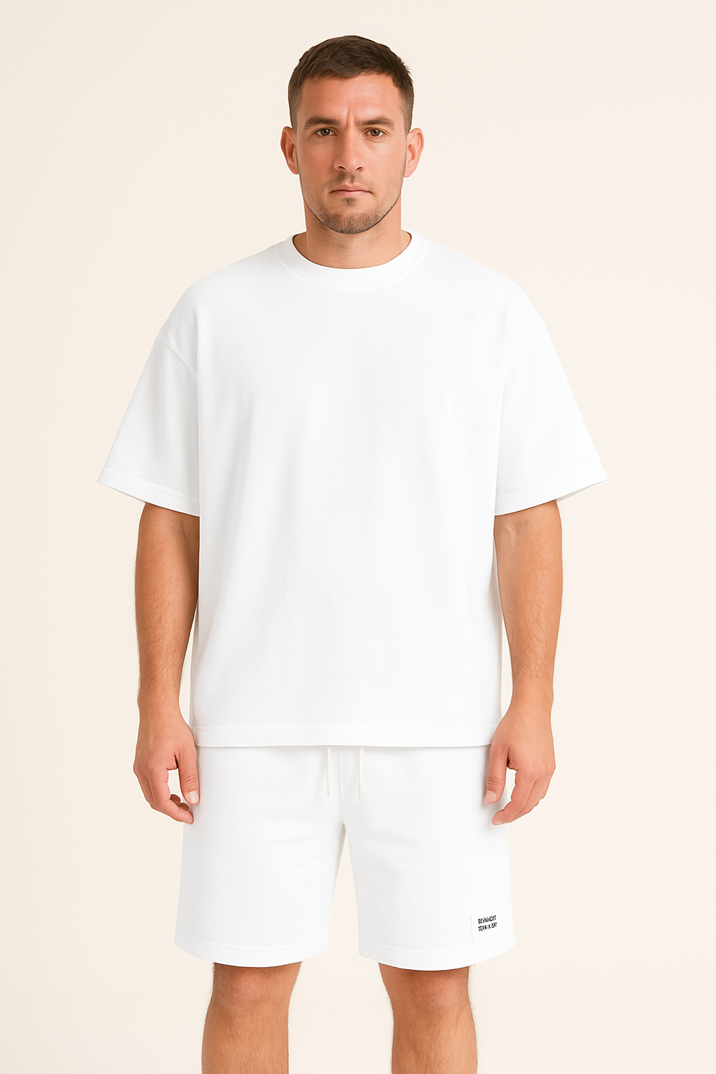 Men's Tracksuit – Cotton – Relaxed Fit – T-shirt with Short Sleeves – Shorts