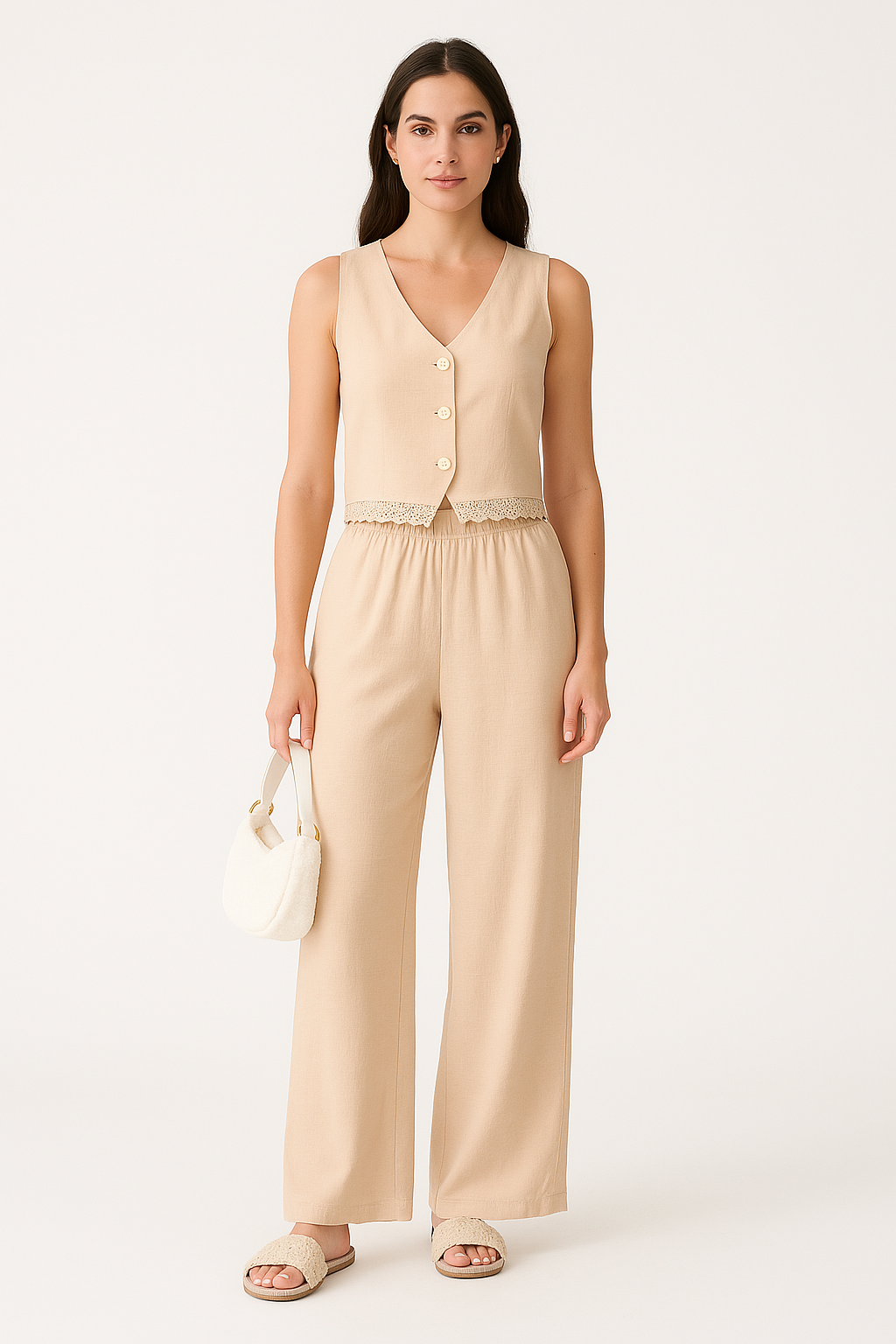 Ladies Gilet – Tailored Fit – Lace Trim – Lightweight and Breathable