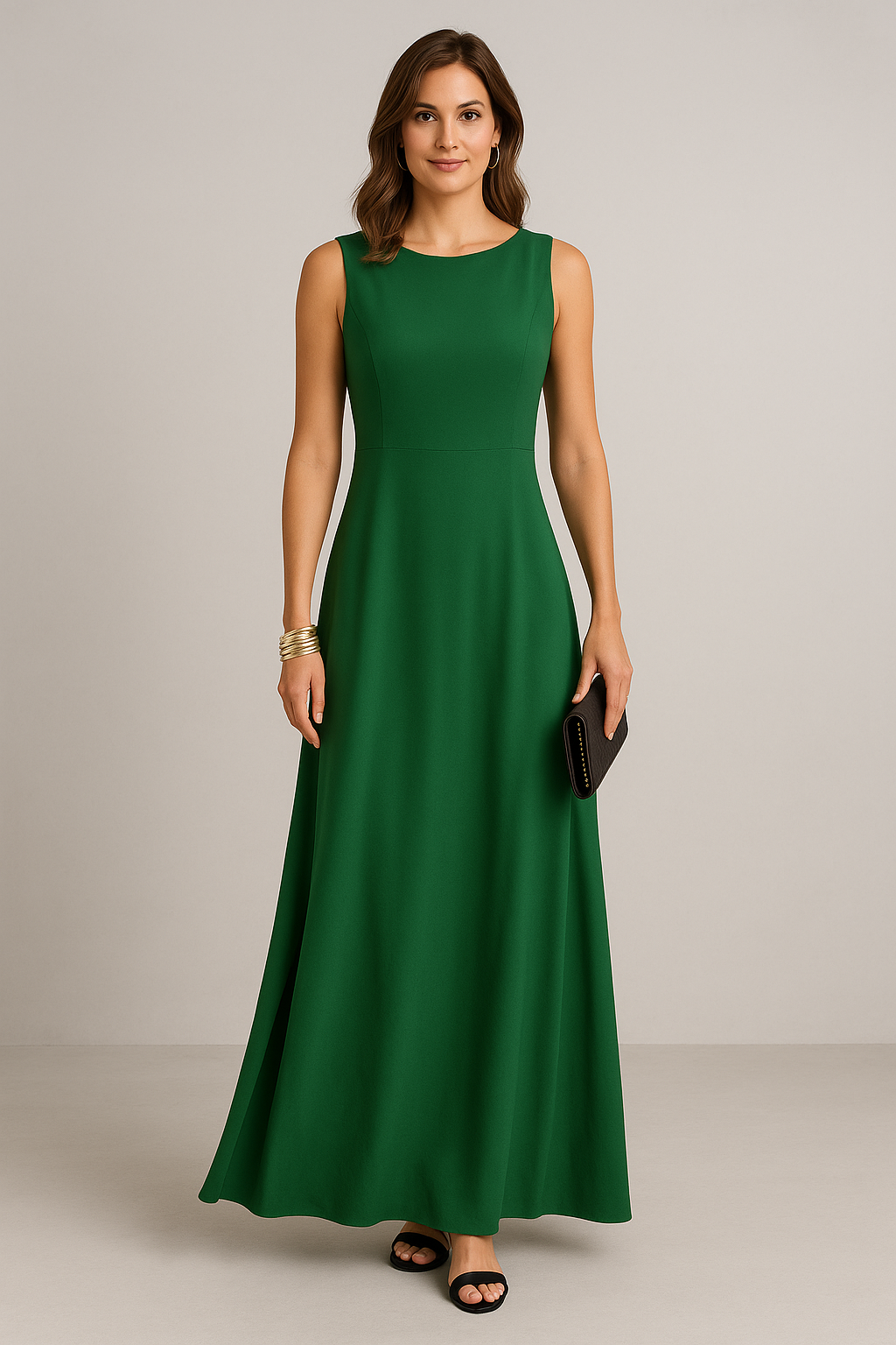 Women's Dress Sleeveless – Midlength – Relaxed Fit – Luxury Breathable Material – Minimalist Design