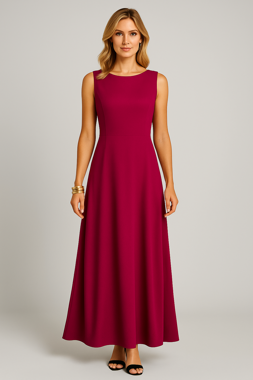 Women's Dress Sleeveless – Midlength – Relaxed Fit – Luxury Breathable Material – Minimalist Design