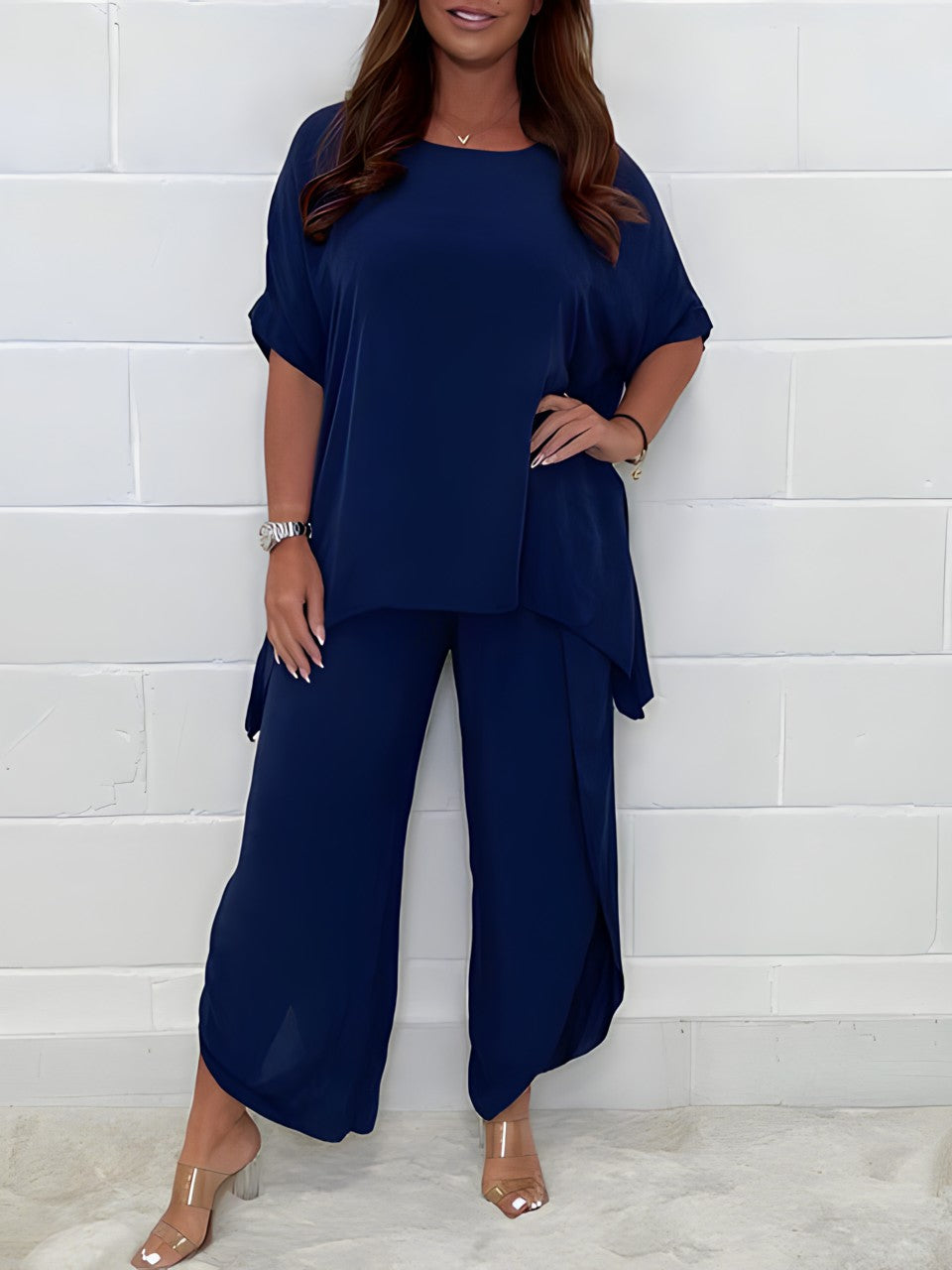 Dames Co-ord Set – Oversized Shirt – Wijde Broek – Comfortabele Casual Pasvorm