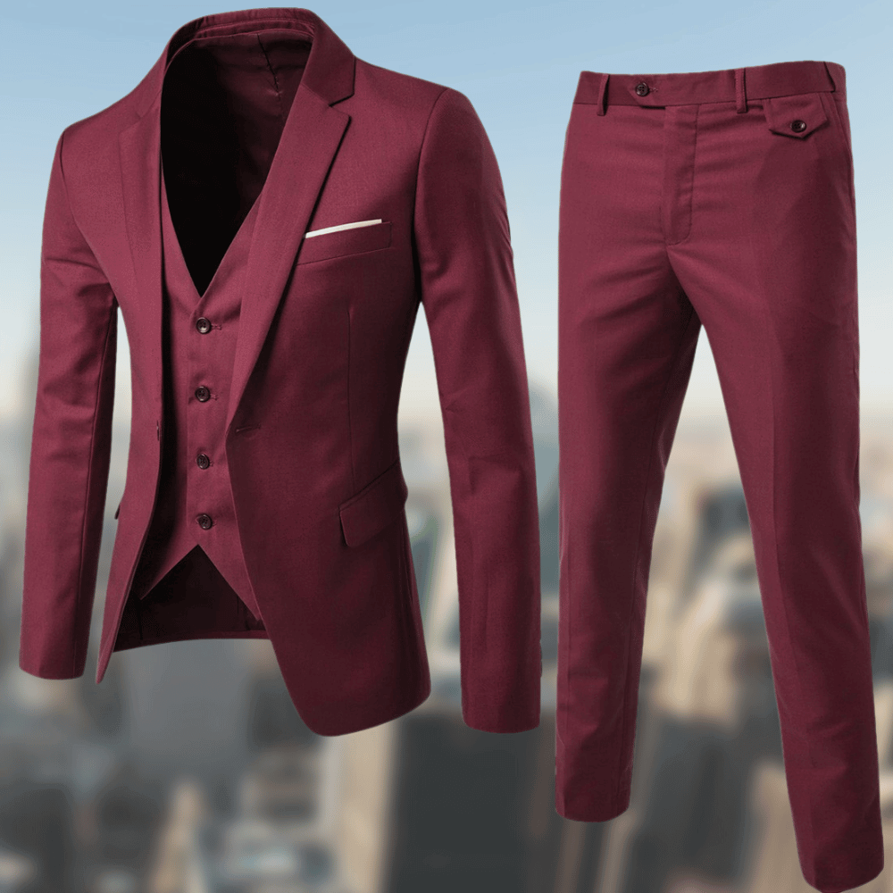 Heren Kostuum - Modern Fit - Enkelrijig Colbert met Notch Revers - Tailored Pantalon