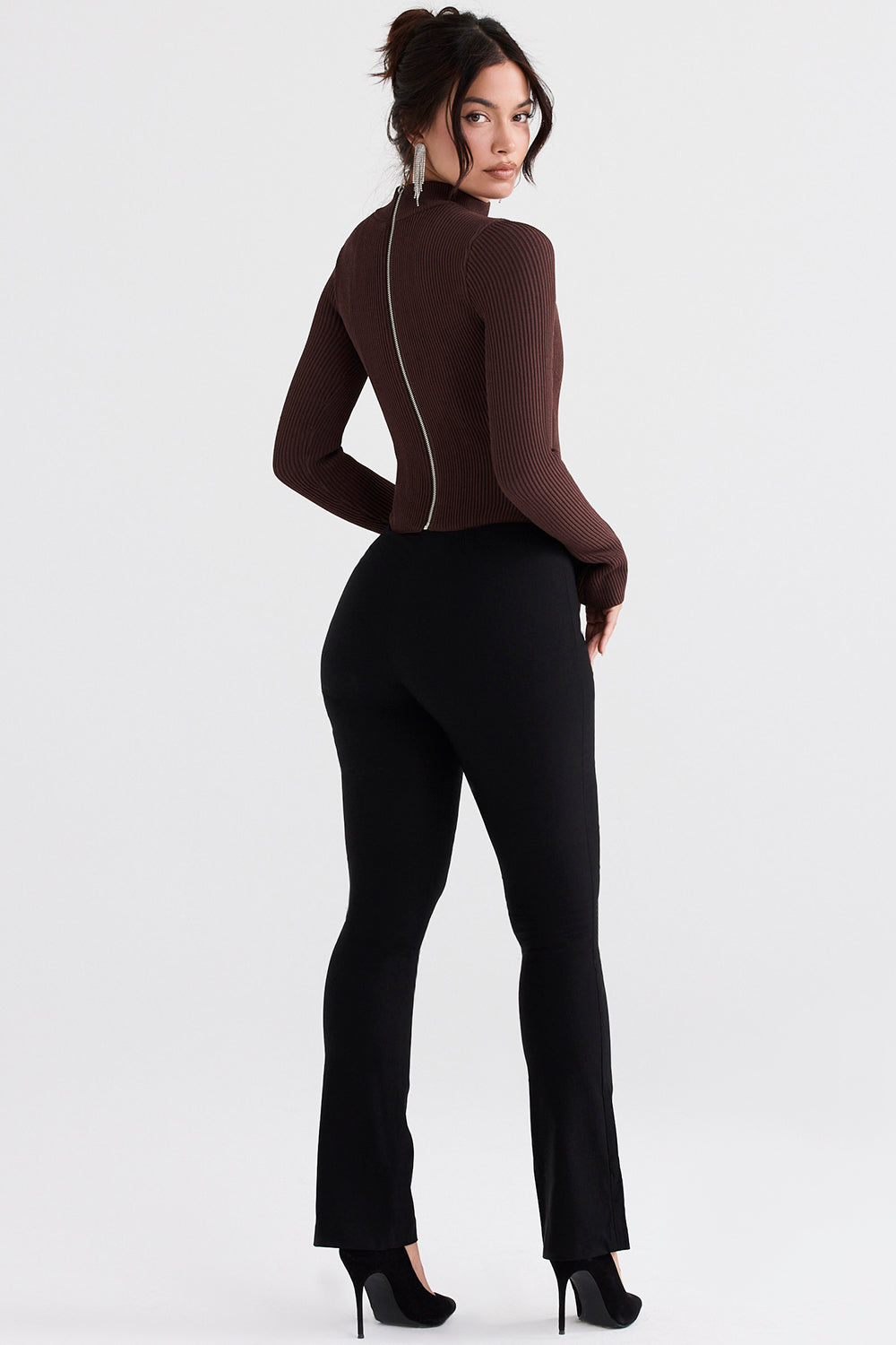 Elegante Gebreide Top met Uitsnede