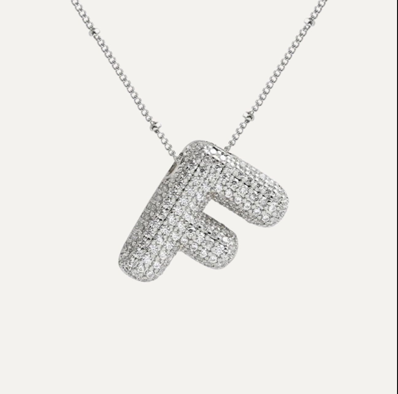 Diamond Bubble Initial Necklace