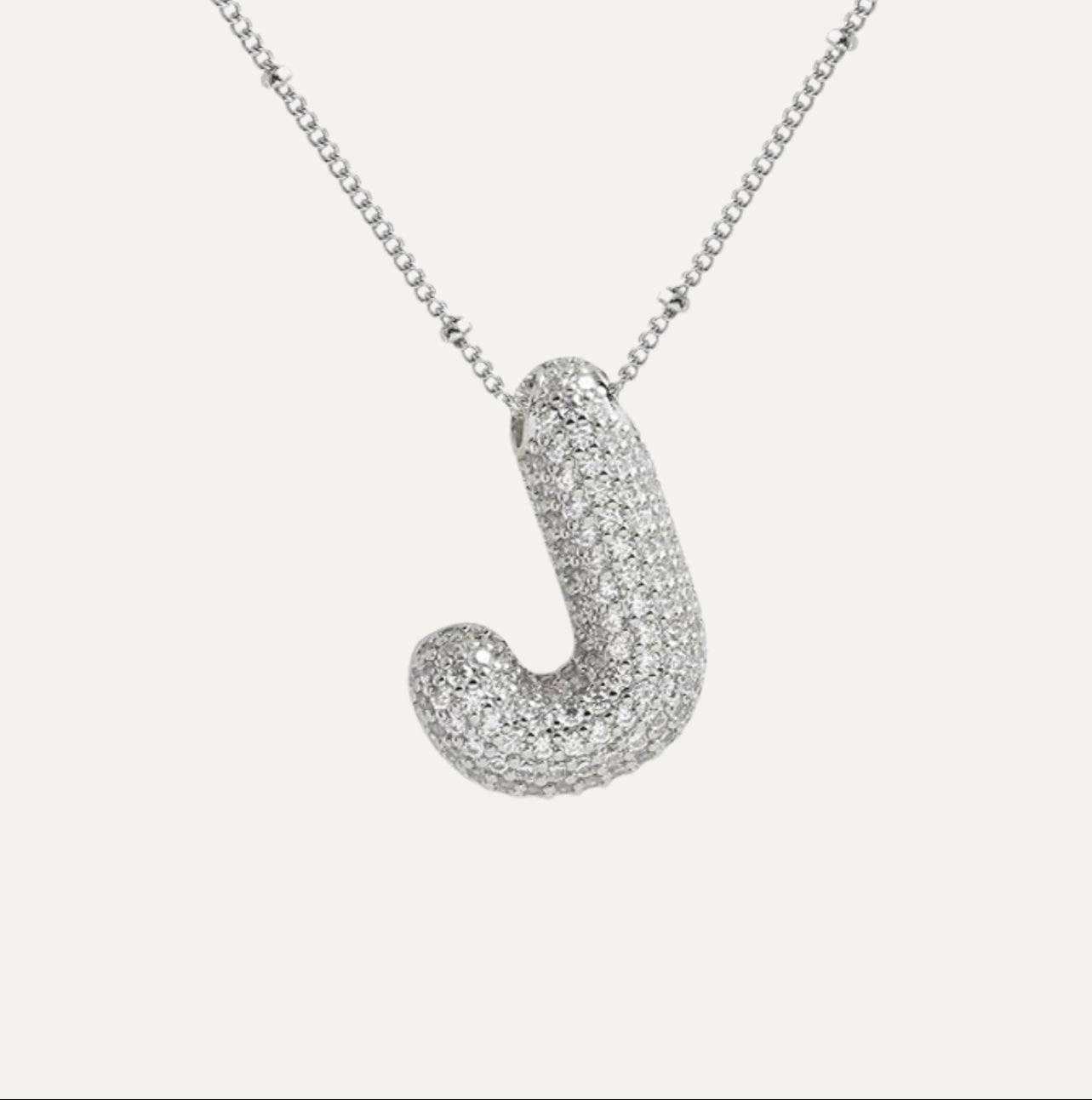 Diamond Bubble Initial Necklace