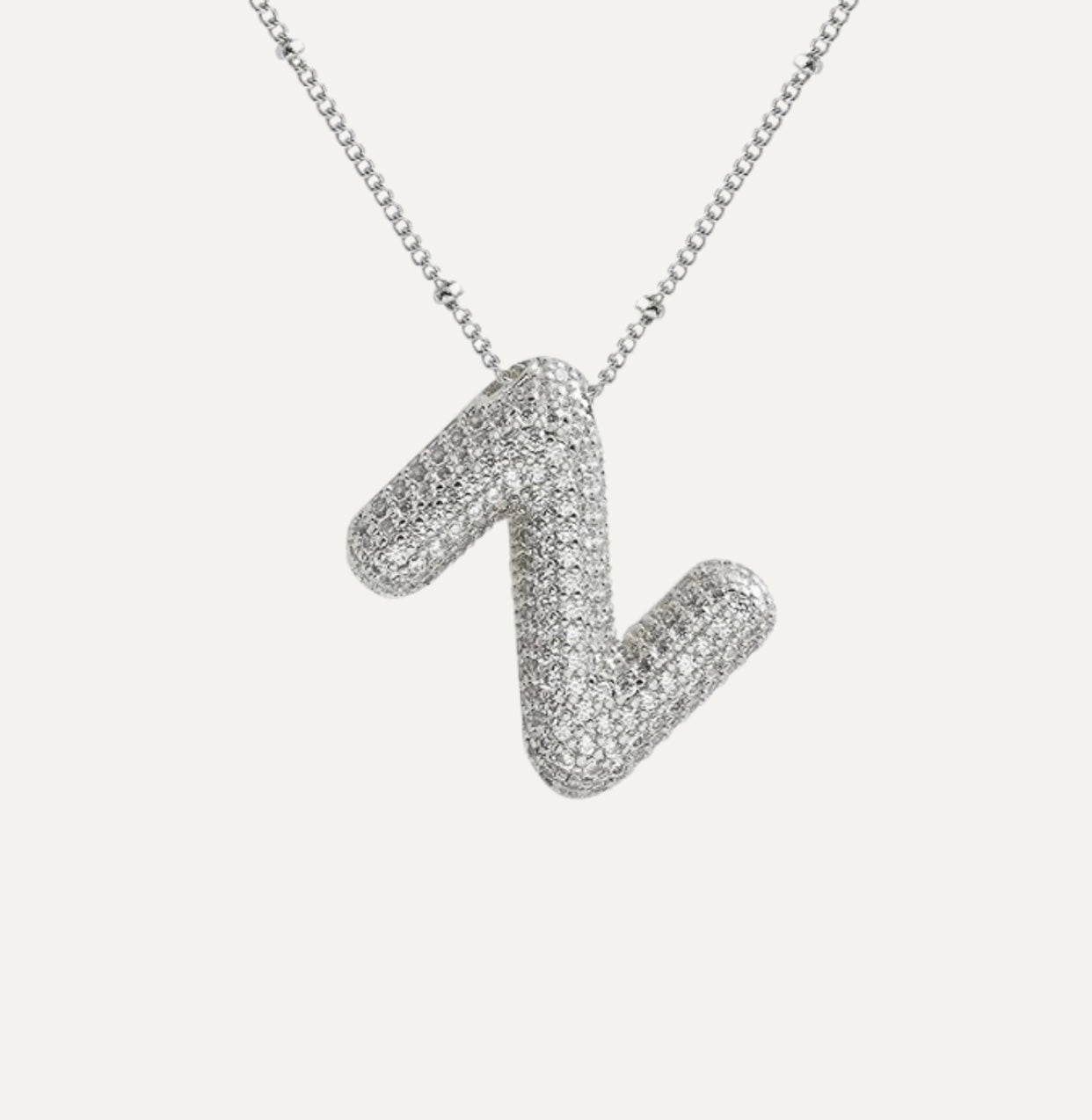 Diamond Bubble Initial Necklace