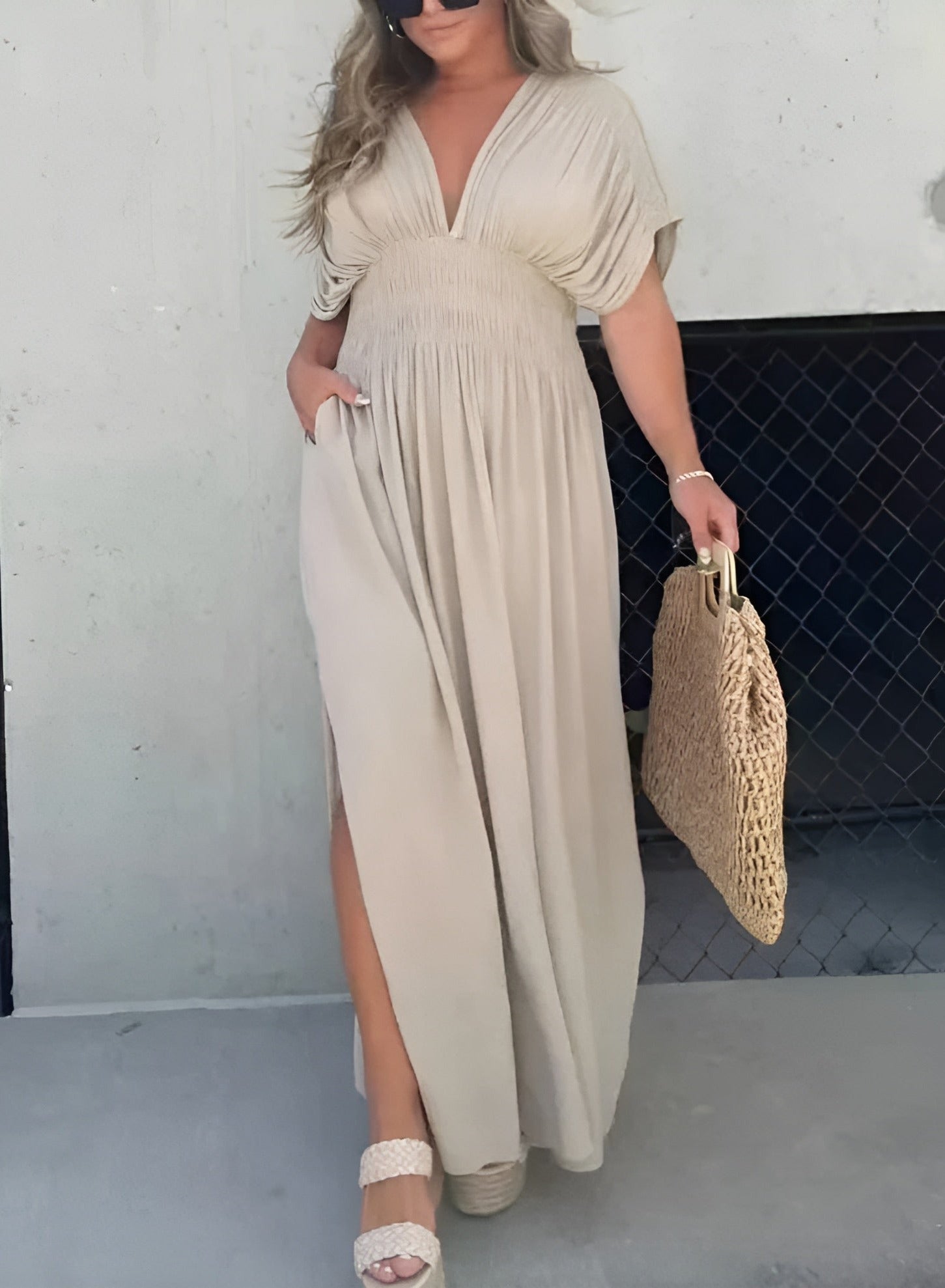 TARA |  V-neck Maxi dress