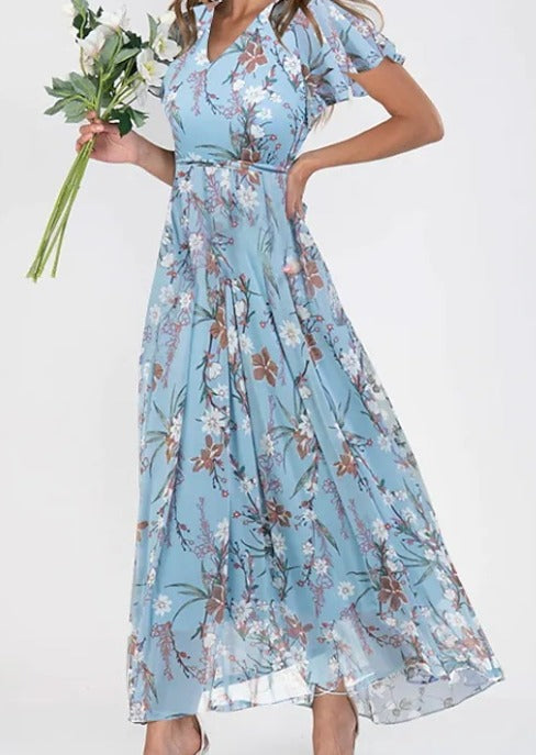 Lilia | Elegante Bloemen Midi-jurk