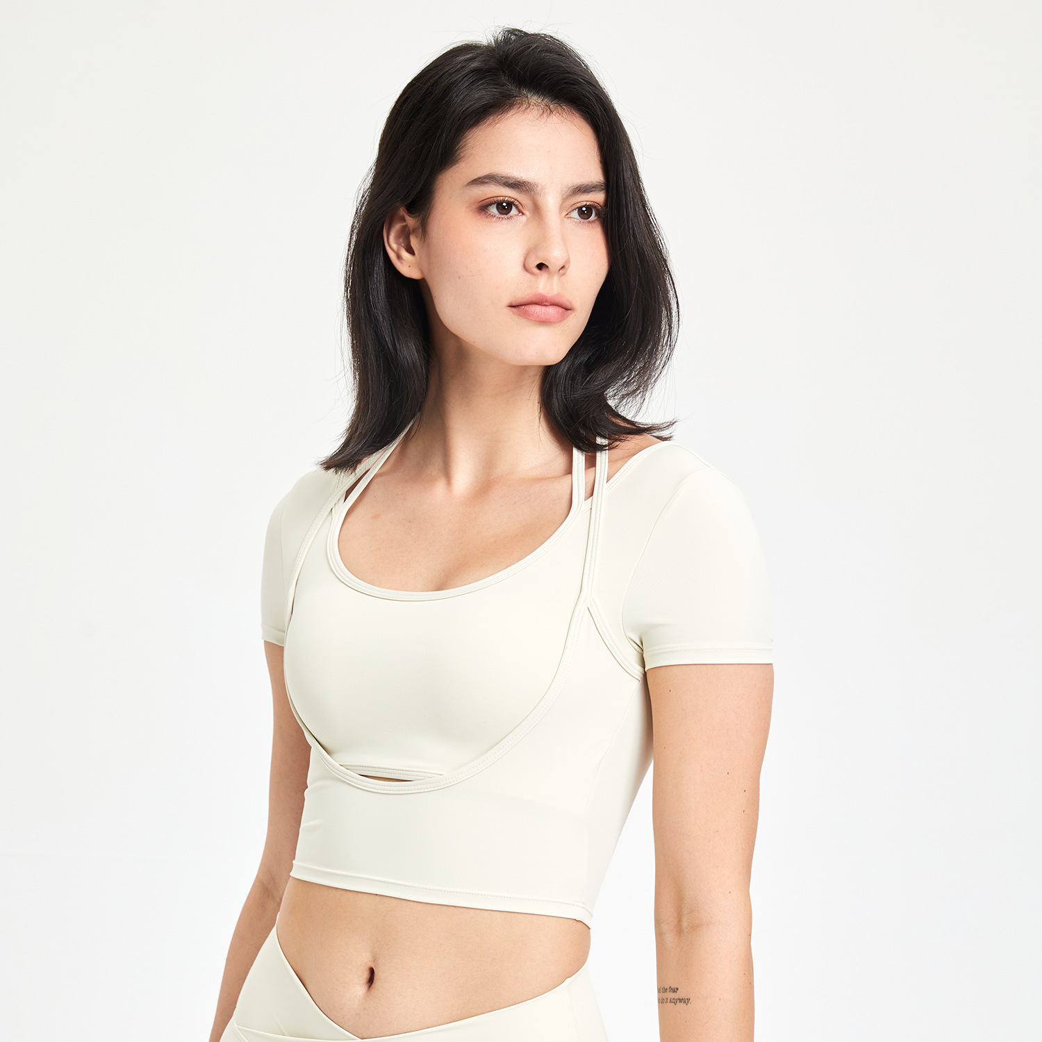 Functionele Sport Crop Top met Stijlvolle Details