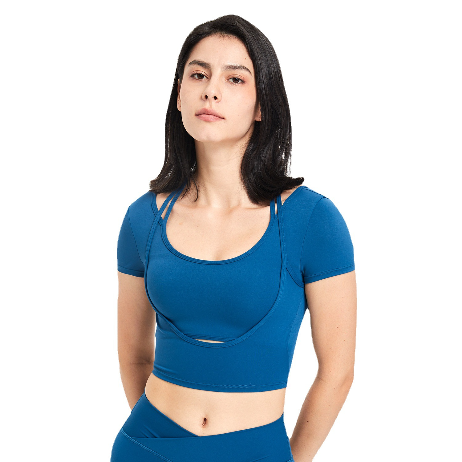Functionele Sport Crop Top met Stijlvolle Details