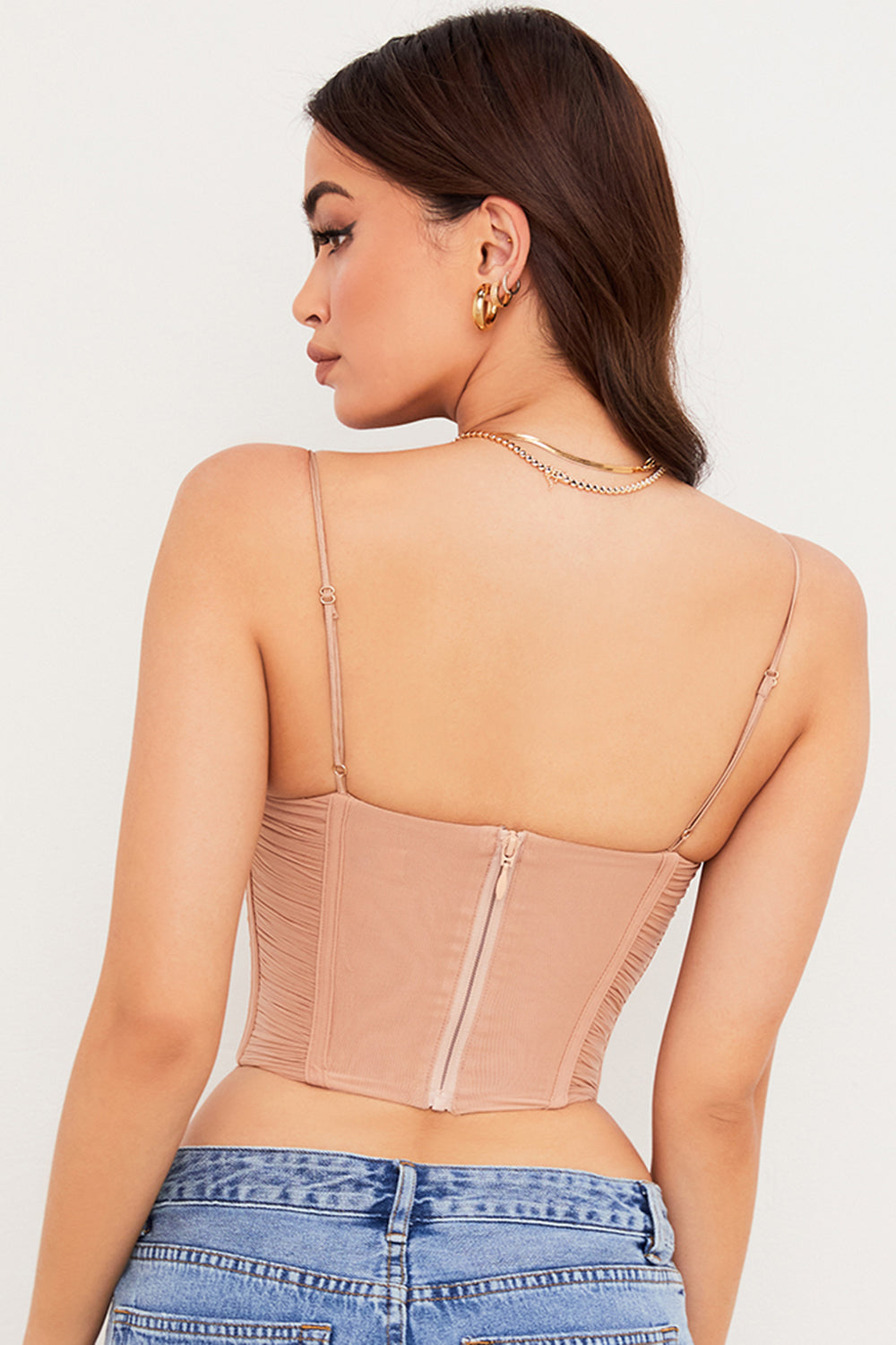 Gedrapeerd Mesh Korset