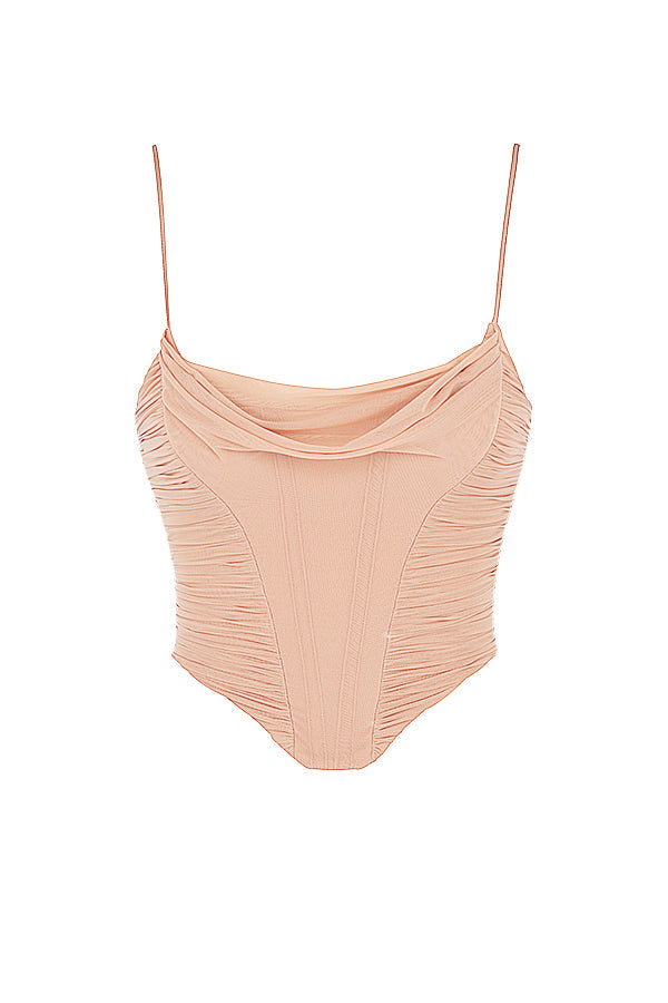 Gedrapeerd Mesh Korset