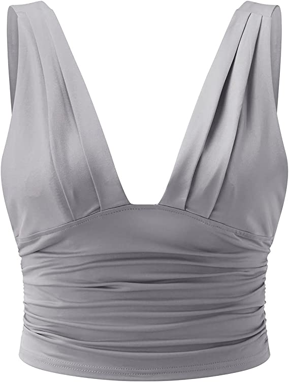Dames Top – Mouwloos – Diepe V-hals – Getailleerd – Elastische Slim Fit