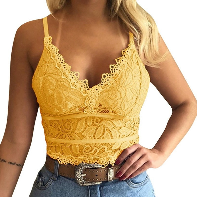 Kanten Top – Elegante V-hals Blouse met Bloemenpatroon