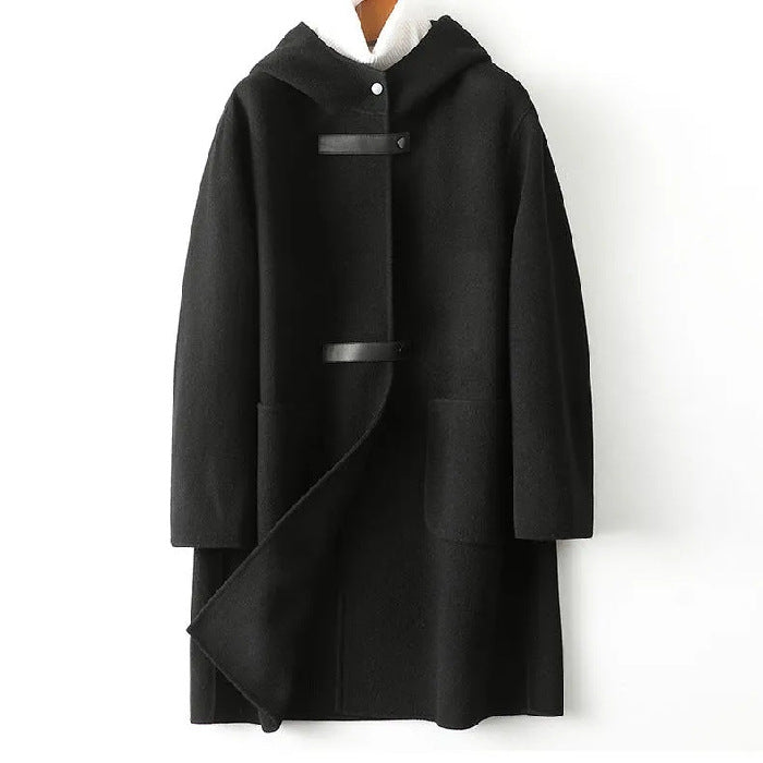 Amelia Hooded Coat | Toggle Closure Patch Pockets Coat