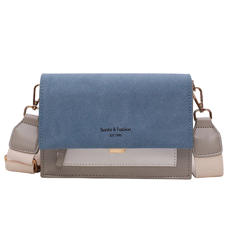 Trendy blauw-grijze crossbody tas