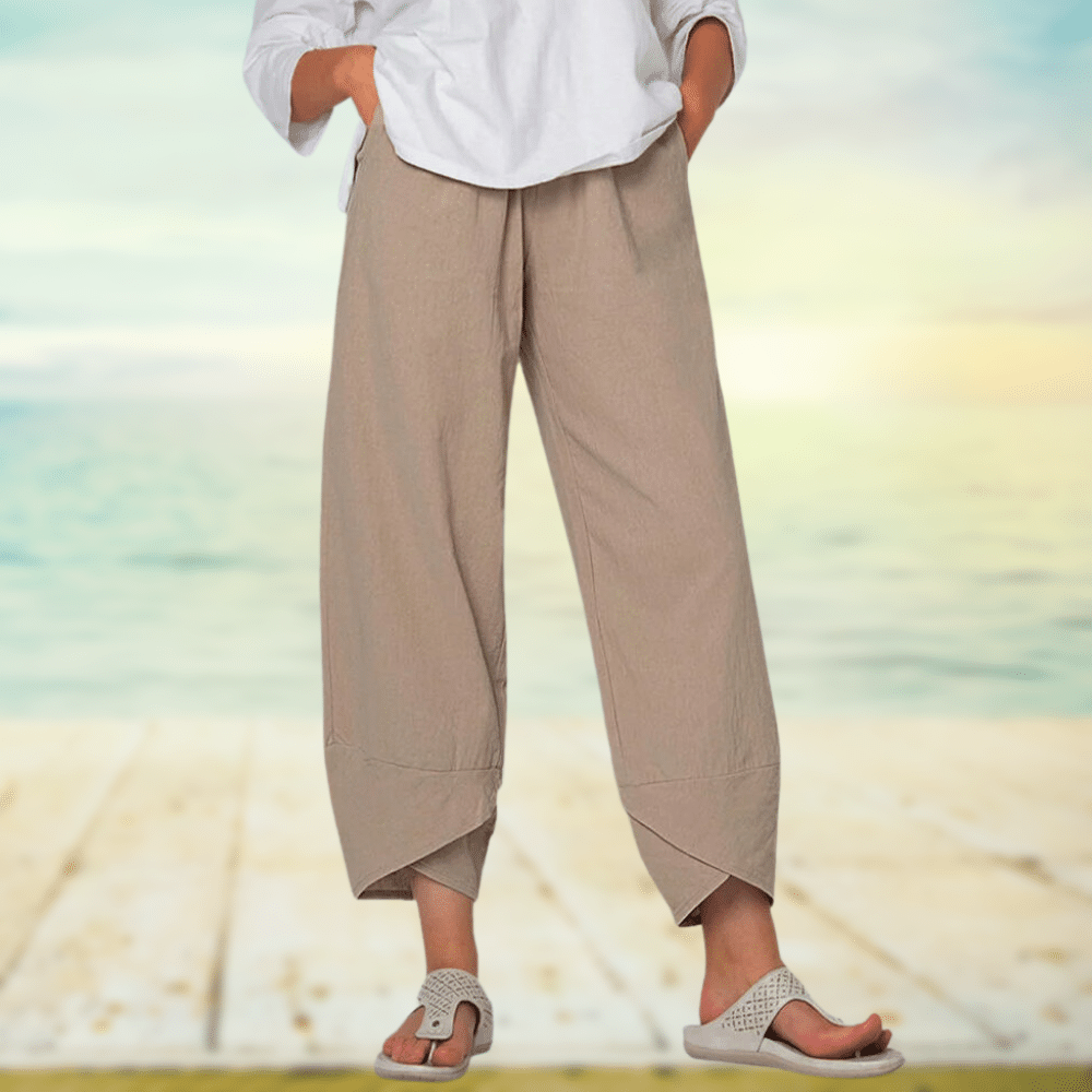 Women's Wide Leg Pants – Relaxed Fit – Breathable Fabric – Full Length Casual Style