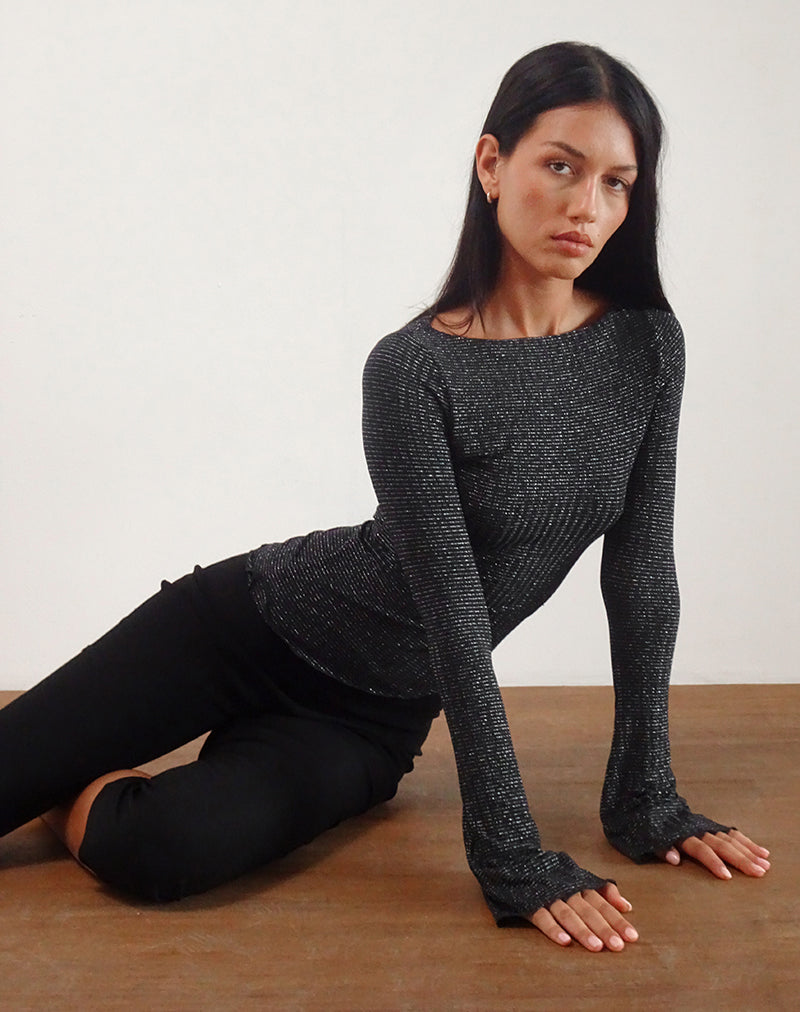 Elvaya - Elegante long sleeve top met metallic touch