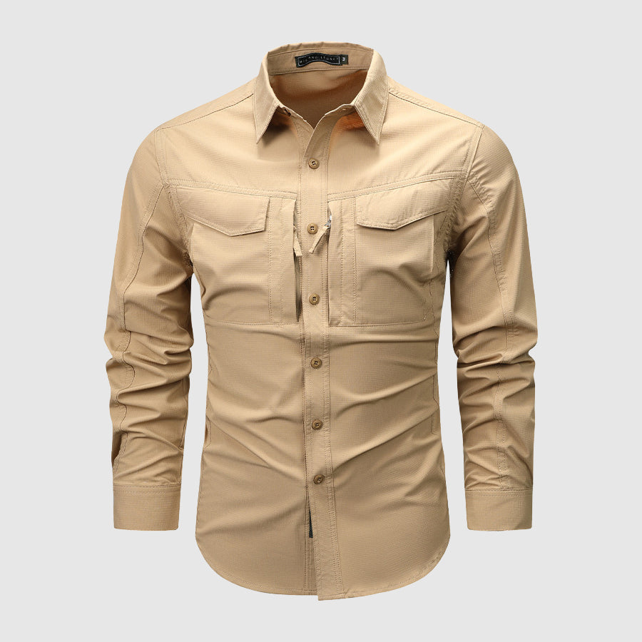 Joshua Regular Fit Utility Shirt | Collared Long Sleeve Utility Shirt