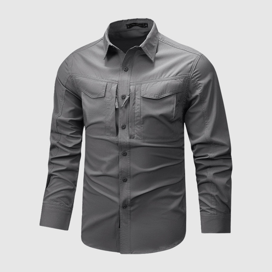 Joshua Regular Fit Utility Shirt | Collared Long Sleeve Utility Shirt
