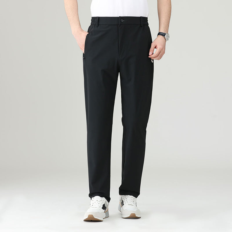 Thomas Stretch Straight Fit Pants | Button Closure Side Pockets Pants