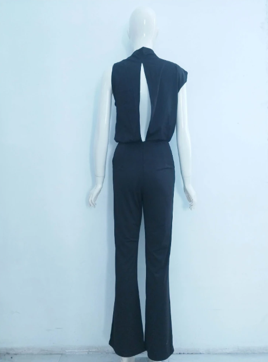 Luxe One-Shoulder Jumpsuit met Wijde Pijpen