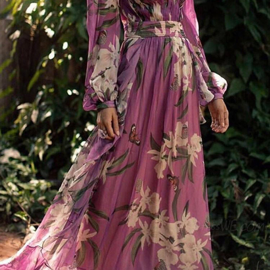 Luxe maxi-jurk met bloemenprint